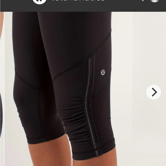 Lululemon 4 Black Sea Striped printed cropped leggings. Luxtreme Circle Mesh. - Picture 5 of 15